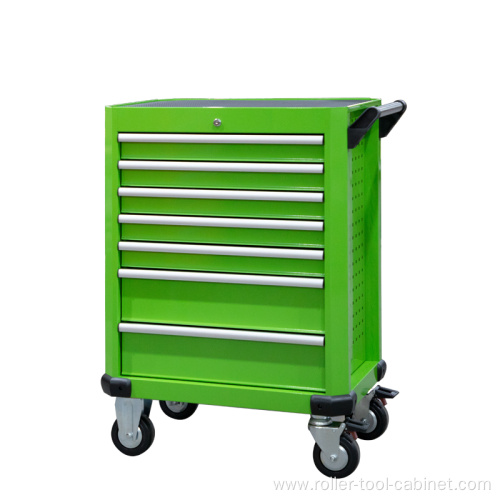 7 Drawer Green Rolling Tool Storage